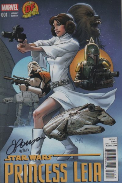 PRINCESS LEIA 1 DYNAMIC FORCES VARIANT EDITION SIGNED BY JUSTIN PONSOR AND CERTIFICATED